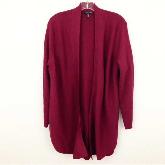 Eileen Fisher Sweaters - Eileen Fisher XL Long Cardigan Burgundy Maroon